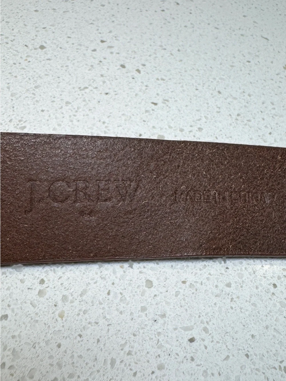 J. Crew Wide Brown Leather Rugged Casual Belt Large Brass Buckle Men's Size 32